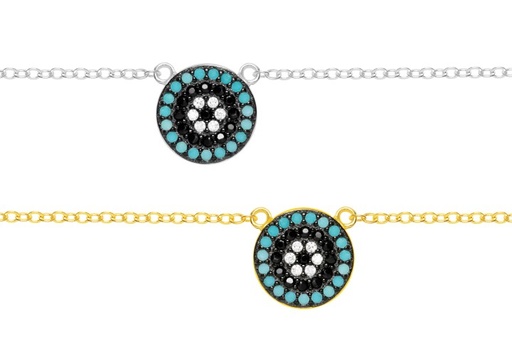 Collar plata 925 zirconita ojo turco 