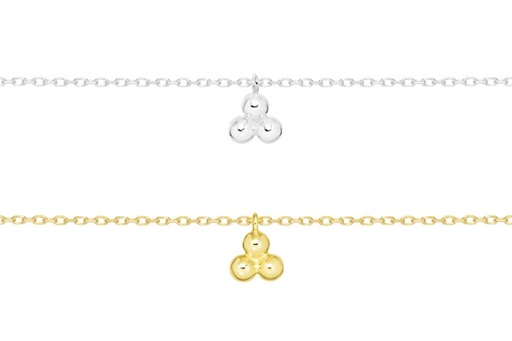 Collar plata 925 tres bolitas 