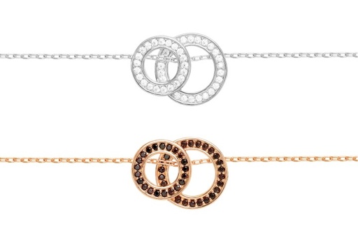 Collar plata 925 zirconita dos ciculos 