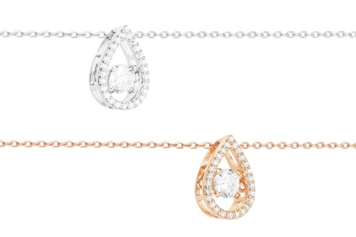 Pendant silver 925 40+5cm rose gold plated