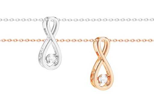 [10334C003ZBL] Collar plata 925 dancing zirconia infinito 