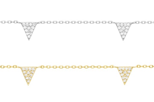 Collar plata 925 zirconita triangulos 