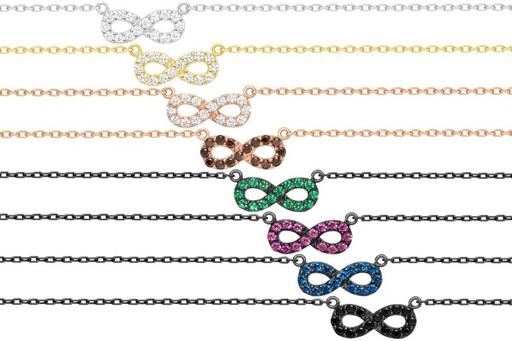 Collar plata 925 zirconita infinito 