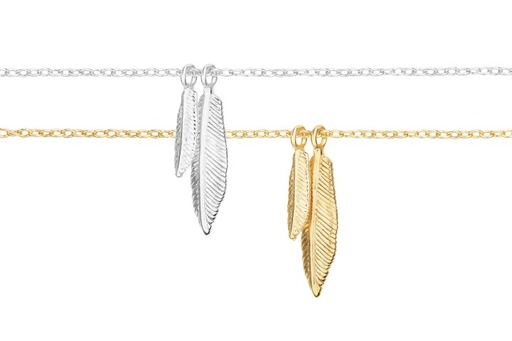 Collar plata 925 dos plumas