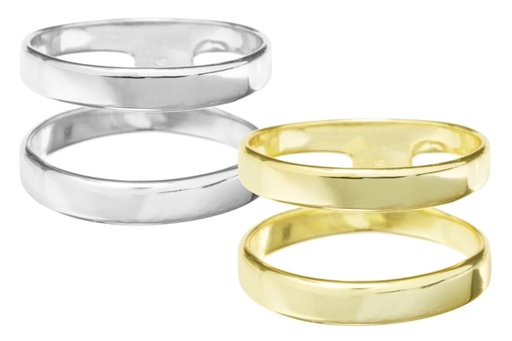 Anillo plata 925 alianza 3mm dos lineas 