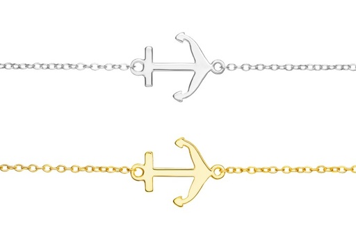 Collar plata 925 ancla apaisada 