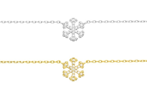 Collar plata 925 copo de nieve cz 