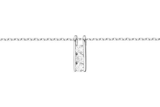 [10585C001ZBL] Silver 925 necklace cz 40+5cm rhodium
