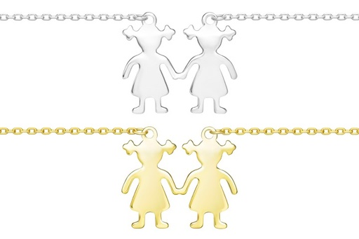 Collar plata 925 niña y niña 