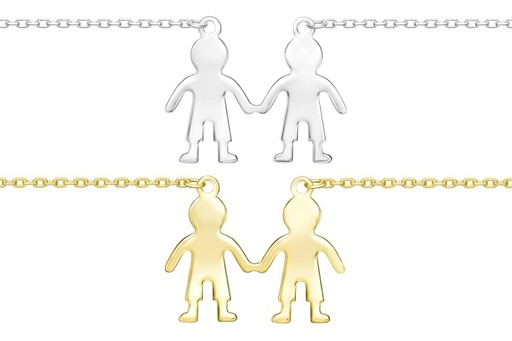 Silver 925 boy & boy necklace 38+5cm sterling silver