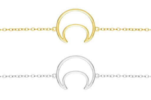 Collar plata 925 luna silueta 