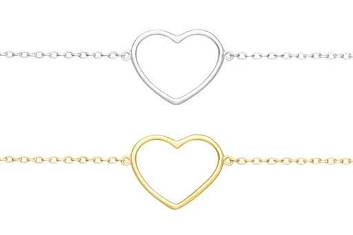 Collar plata 925 corazon silueta cierre dos anillas