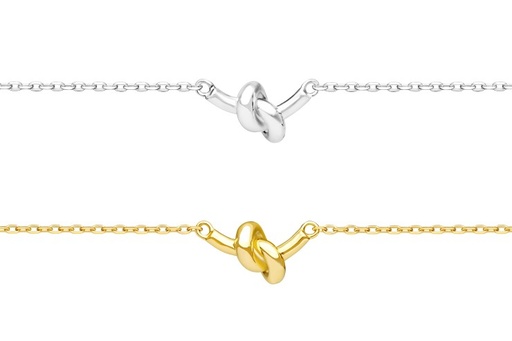 Silver 925 knot necklace 38+5cm sterling silver