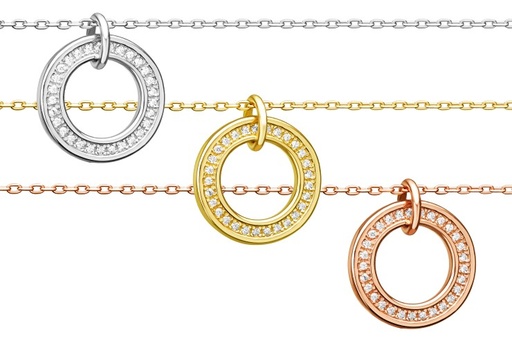 Collar plata 925 zirconita círculo