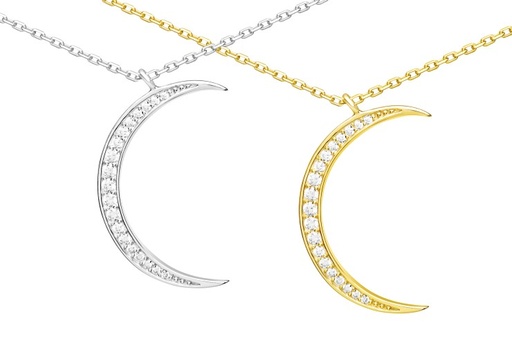 Collar plata 925 zirconita luna 
