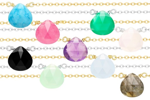 Collar plata 925  piedras semipreciosas