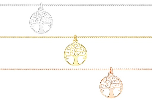 Silver 925 tree of live neckla 38+5cm sterling silver