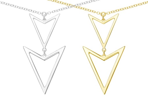 Collar plata 925 dos triangulos 