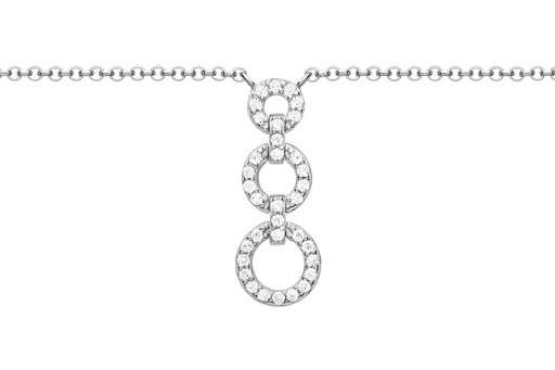 [10872C381ZBL] Silver 925 cz necklace 38+5cm rhodium