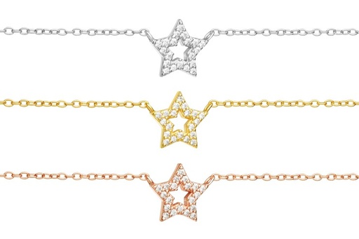 Collar plata 925 estrella con zirconita 