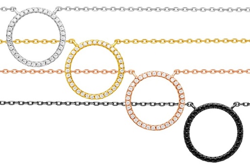 Collar plata 925 circulo con zirconita