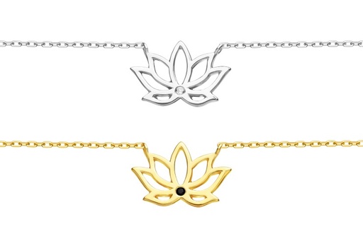 Silver 925 cz necklace 38+5cm rhodium