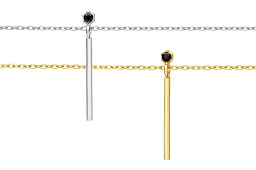 Silver 925 cz necklace 38+5cm rhodium