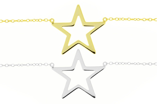 Silver 925 necklace star 38+5cm sterling silver