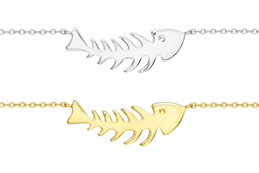 Collar plata 925 raspa de pescado 