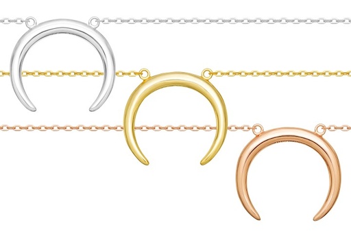 Silver 925 horn necklace 38+5cm sterling silver