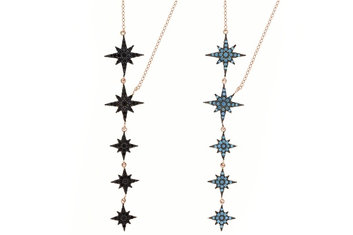 Silver 925 cz necklace 38+5cm rose gold plated