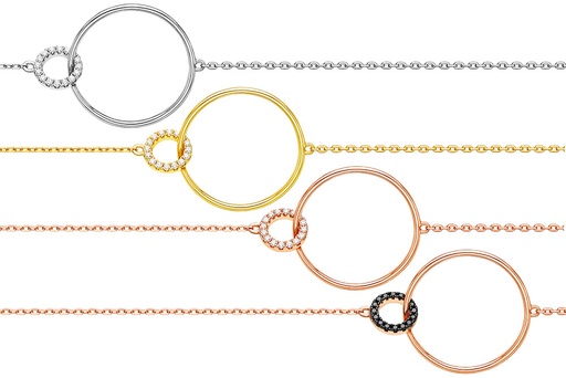 Silver 925  cz necklace 38+5cm rose gold plated