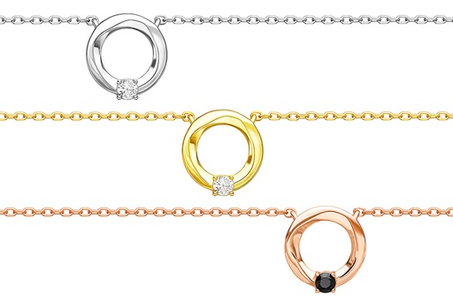 Silver 925  cz necklace 38+5cm rose gold plated