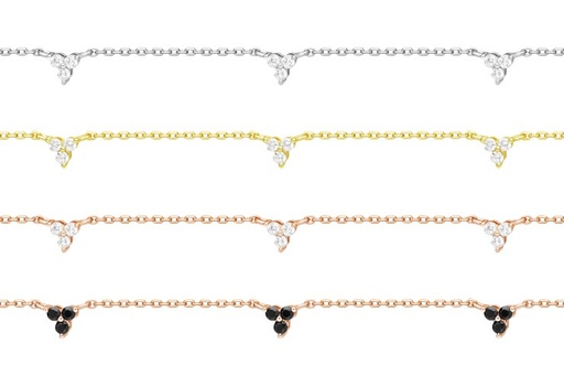 Silver 925  cz necklace 38+5cm rose gold plated