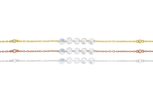 Silver 925  cz necklace 38+5cm rose gold plated