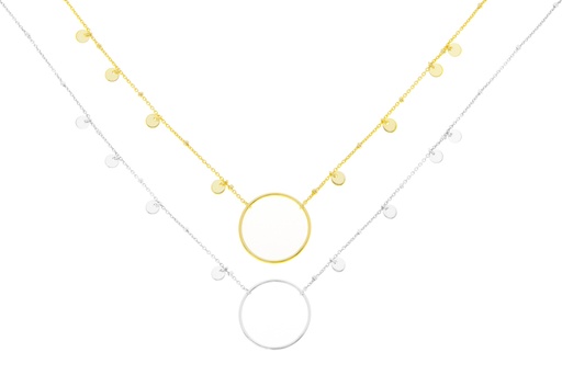 Collar plata 925 circulo con plaquitas