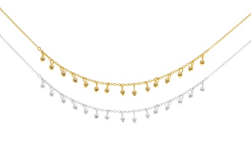 Silver 925 beads necklace 38+5cm sterling silver