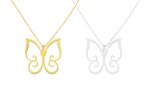 Collar plata 925 mariposa 