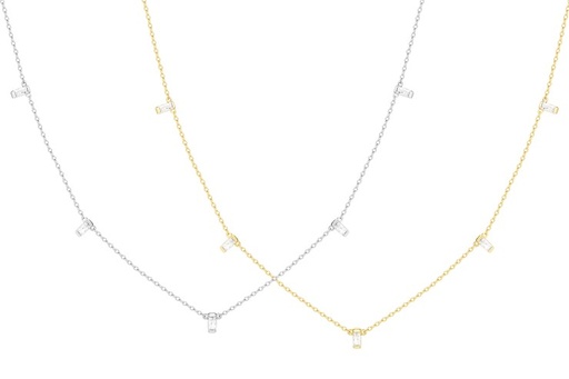 Collar plata 925 5 zirconitas baguette