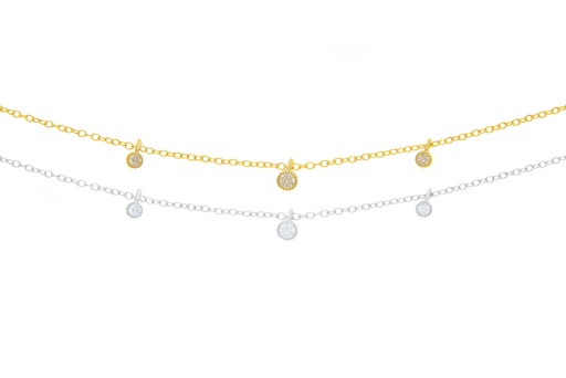 Collar plata 925 con tres zirconitas 