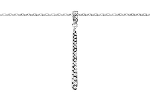 [11961C381ZBL] Silver 925 cz necklace 38+5cm rhodium