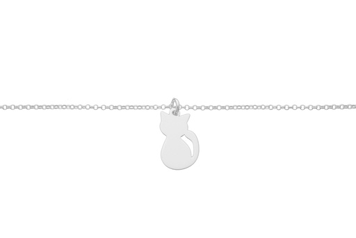 [12070C3800PL] Silver 925 cat necklace 38+5cm sterling silver