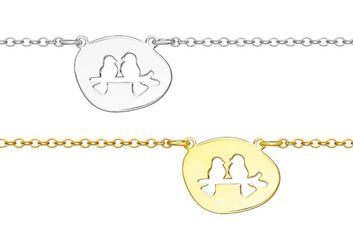 Silver 925 birds necklace 38+5cm sterling silver