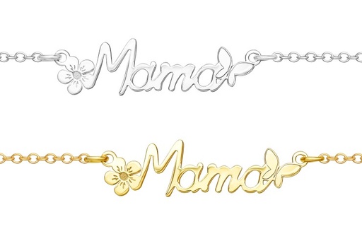 Collar plata 925 mama flor y mariposa 