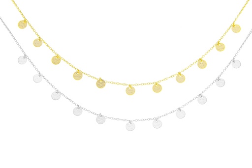 Collar plata 925 plaquitas martelé