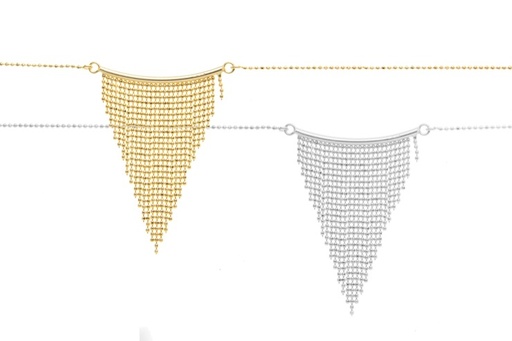 Collar plata 925 cortina bolitas 