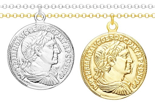 [12423C0000PL] Collar plata 925 moneda romana grande 