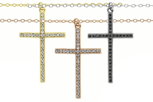 Collar plata 925 cruz con zirconita 