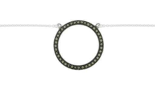[12583C000MMQ] Collar plata 925 círculo marquesita 