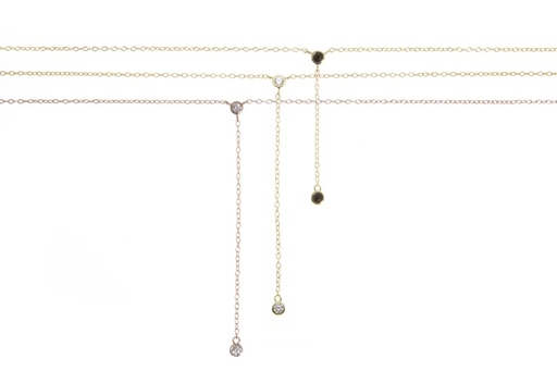 Collar plata 925 dos zirconitas con cadena